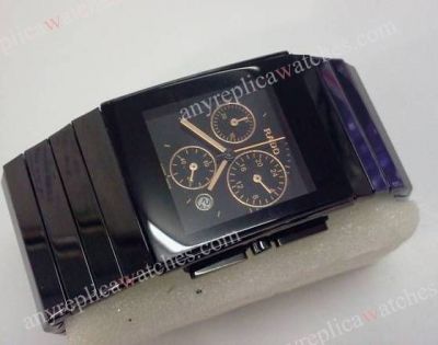 High Quality Rado Ceramica Chronograph Matte Watch - Rose Gold Hours Marker